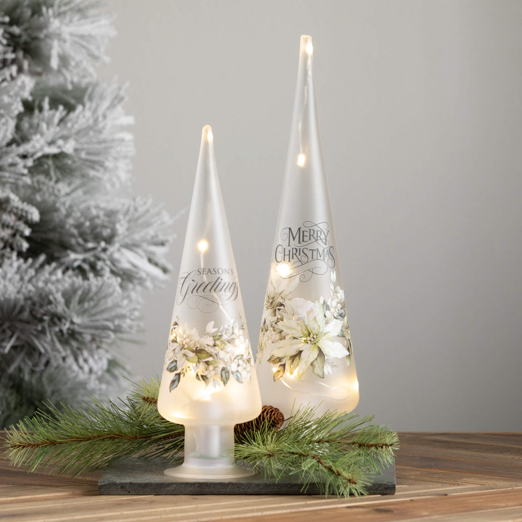 Lighted Floral Tree Set Of 2  
