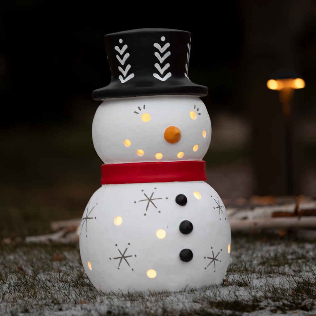 Outdoor Lighted Snowman Figure