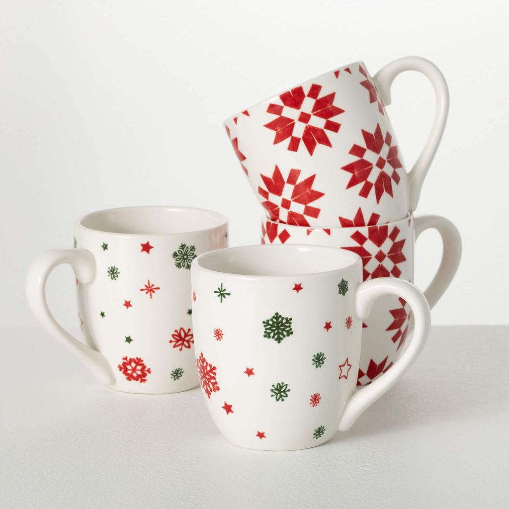 Quilt-Patterned Ceramic Mugs 4