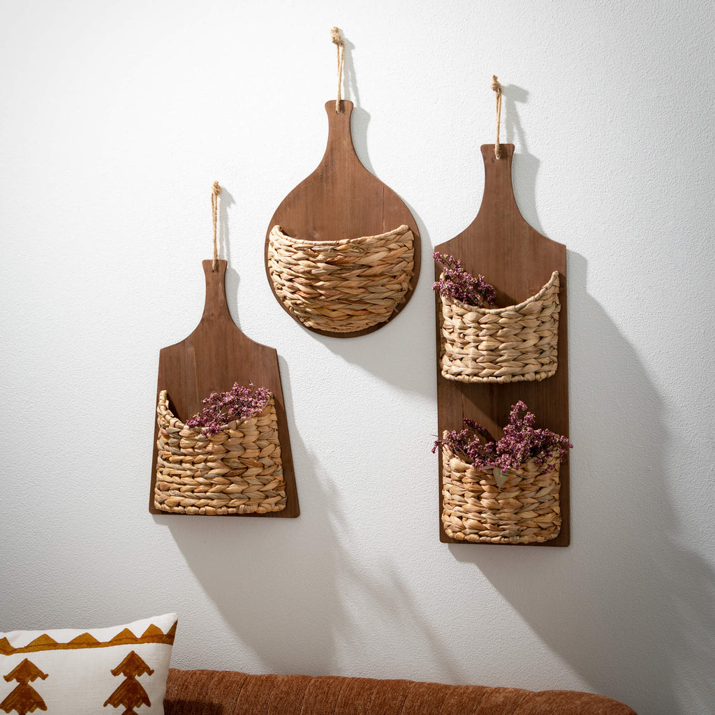 Wood Wall Basket Set Of 2     