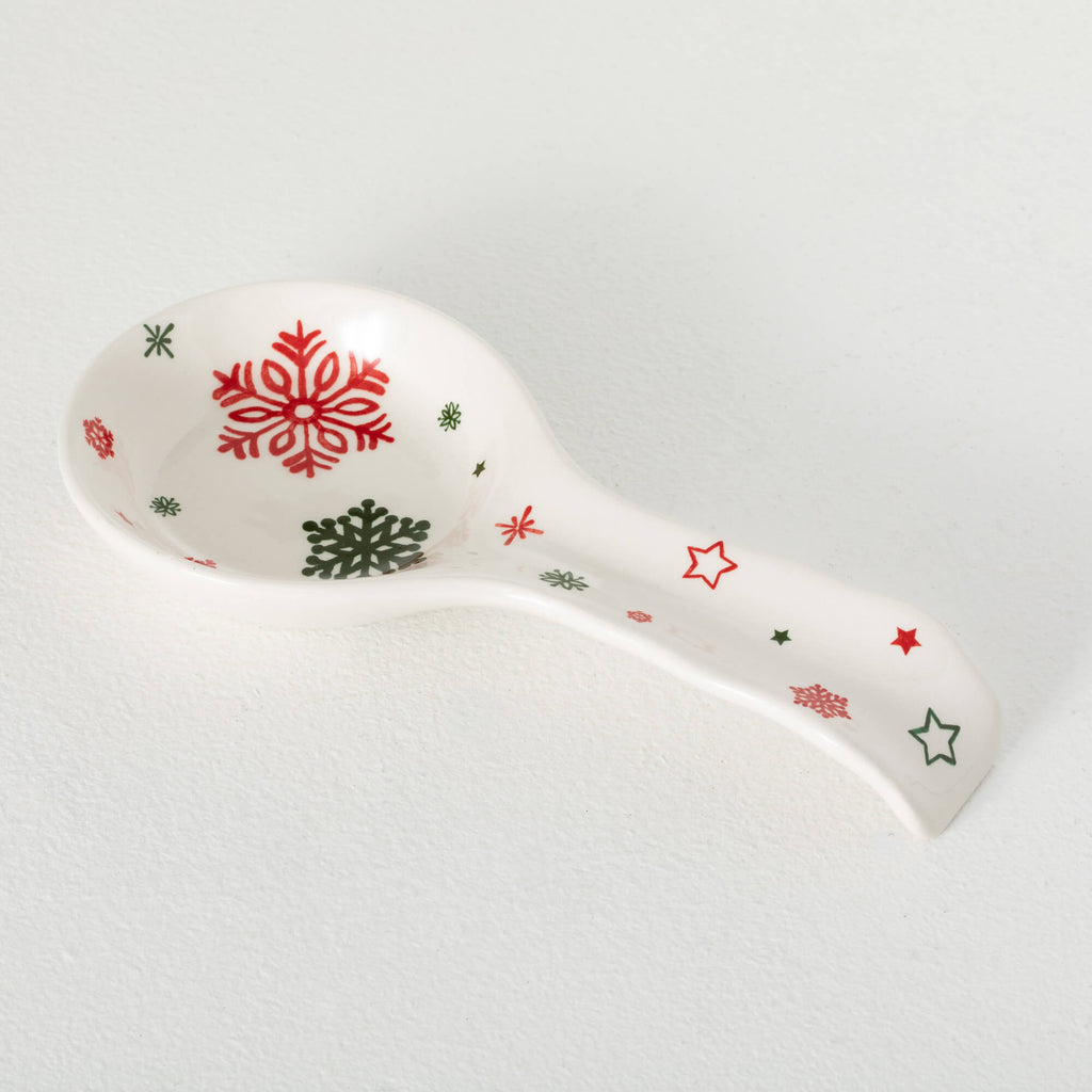 Ceramic Snowflake Spoon Rest  