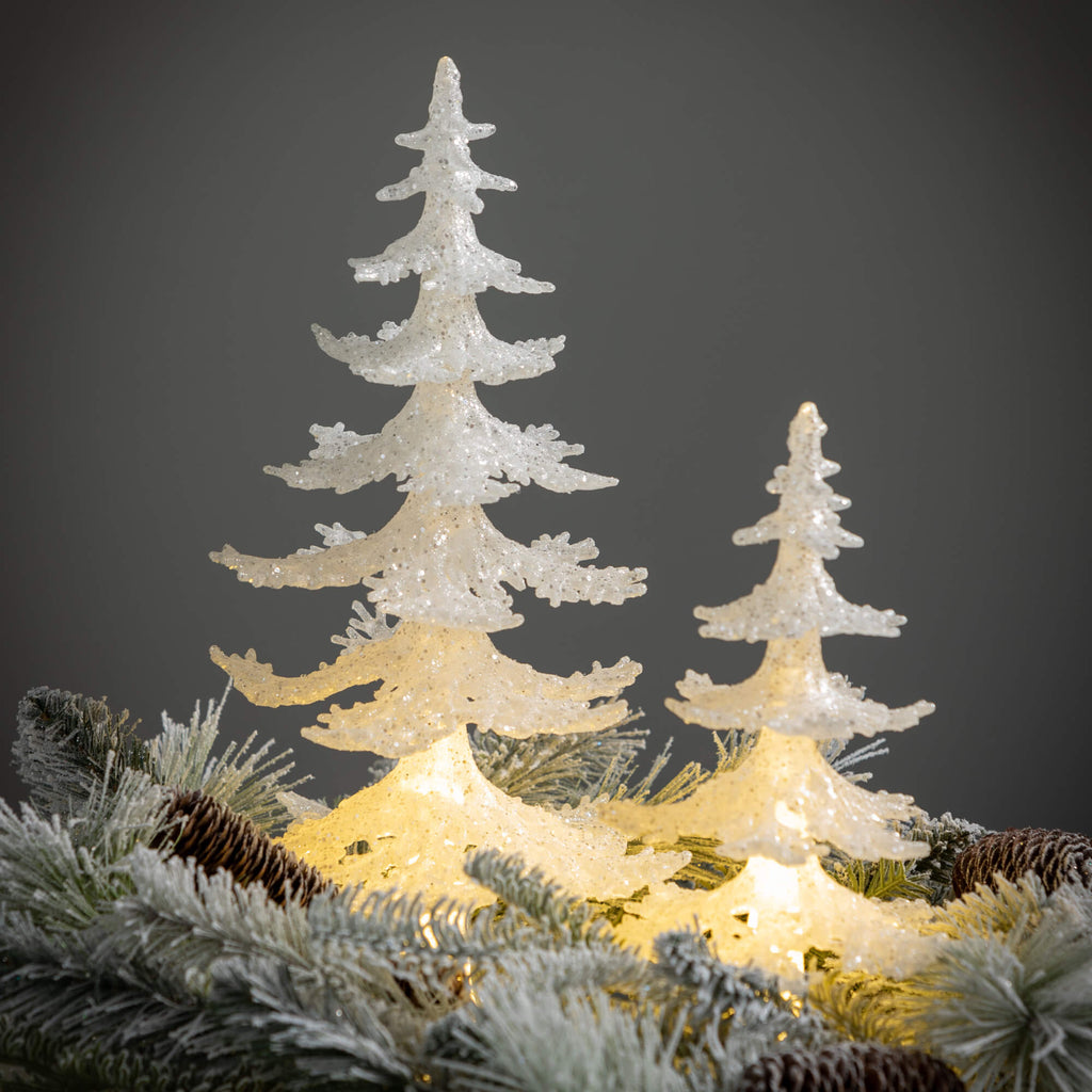 Pearlescent Lighted Tree Set 2