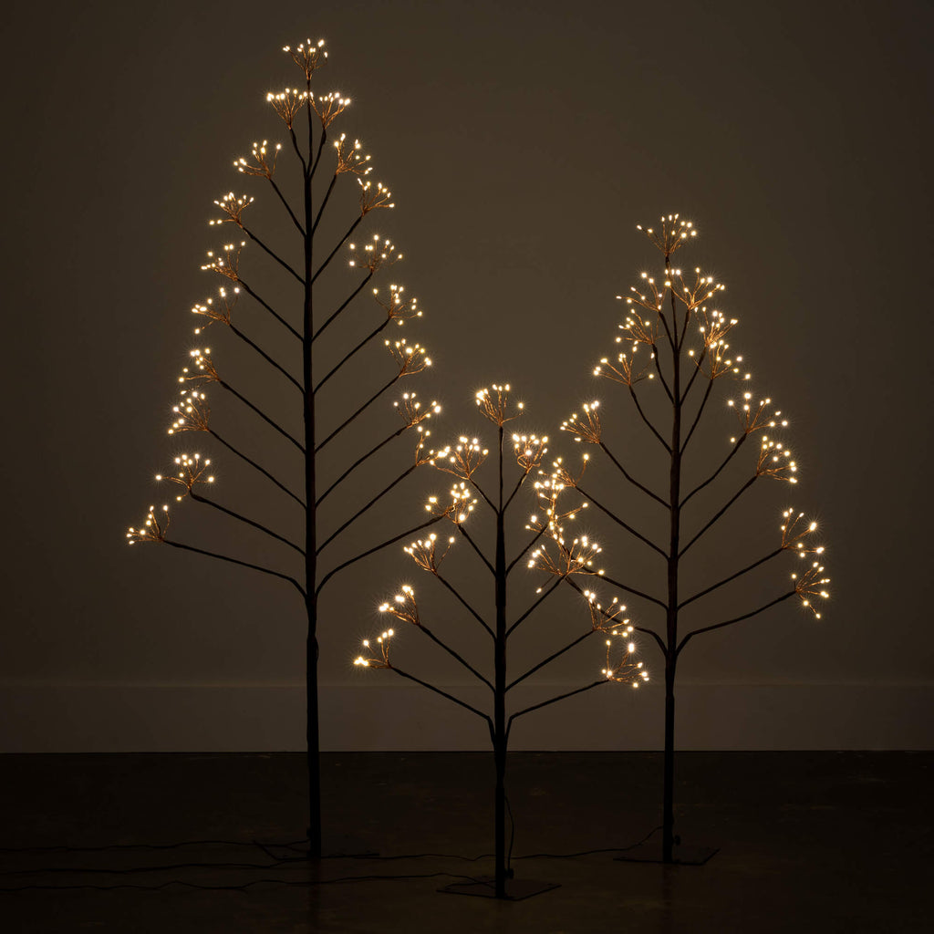 Outdoor Lighted Twig Tree Set 