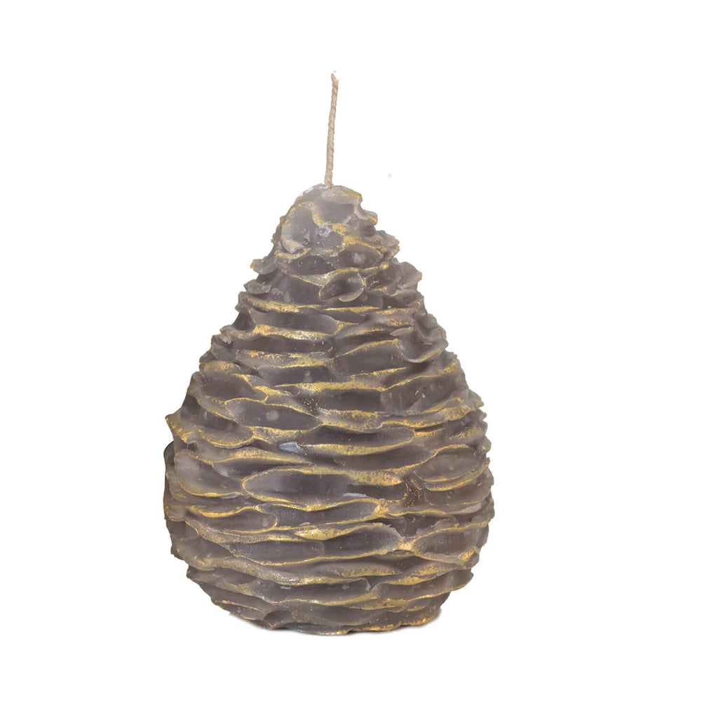 Taupe Gold Pinecone Candle    