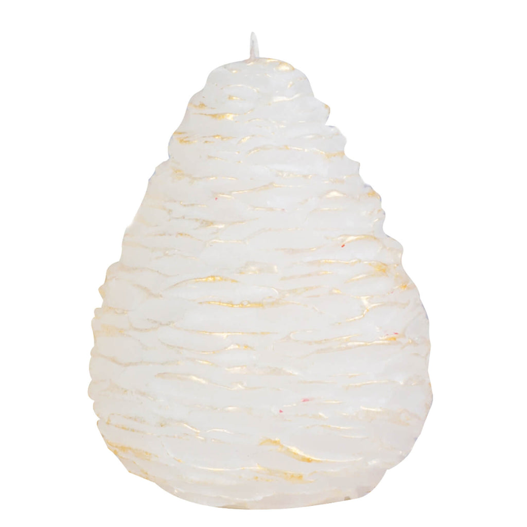 White Gold Pinecone Candle    