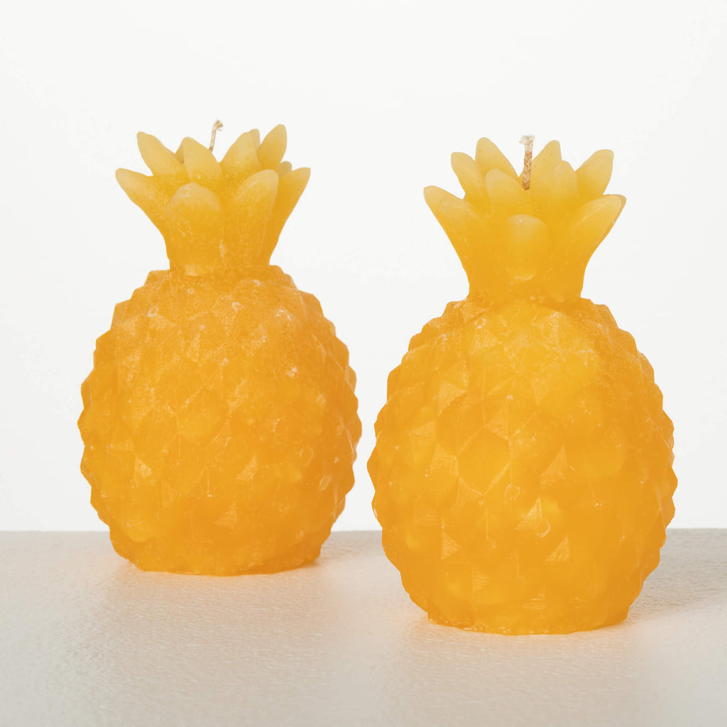 Yellow Pineapple Candle Set 2 
