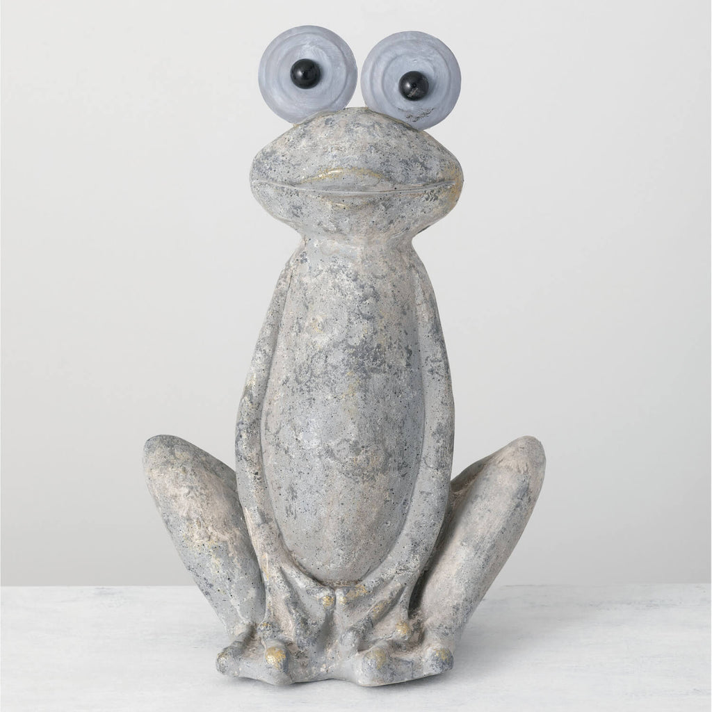 Big Eyed Frog Garden Statue   