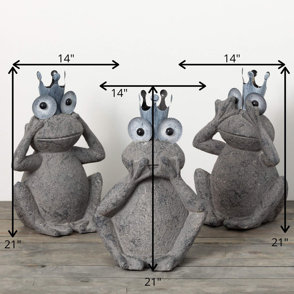 Crowned Frog Garden Statues   