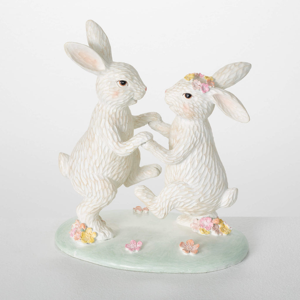 Dancing Tabletop Bunny Statue 