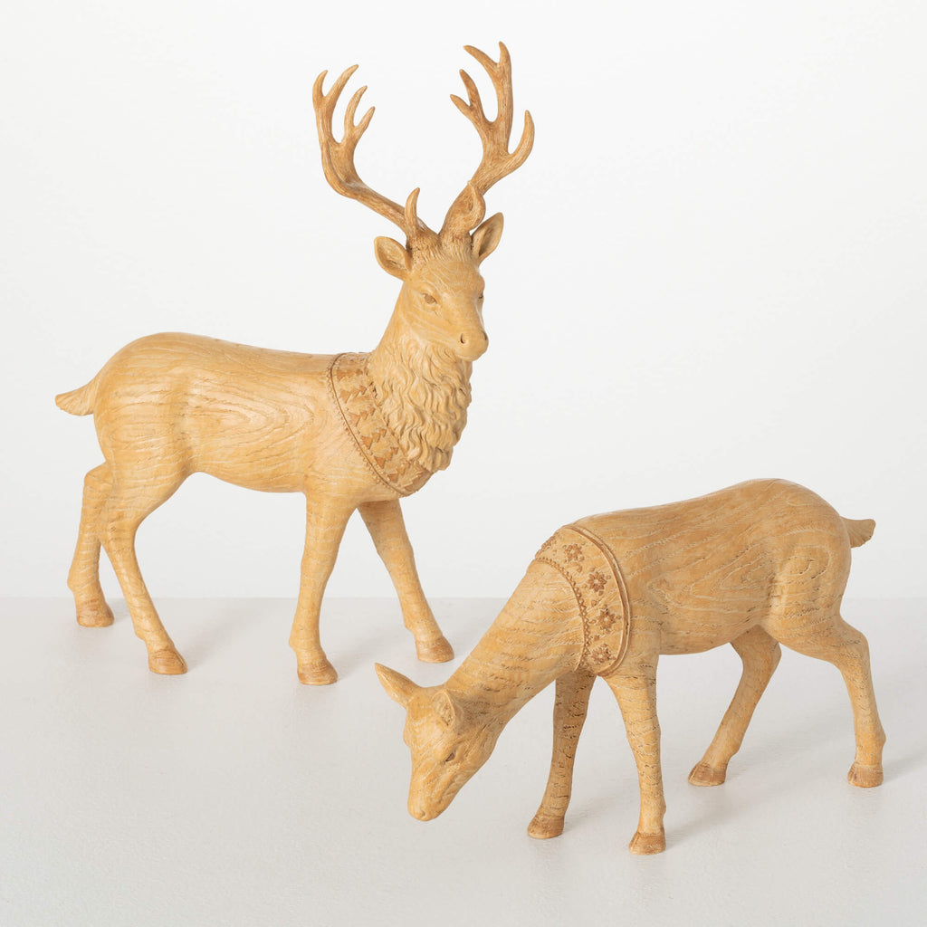 Scandi Neutral Deer Figure Set