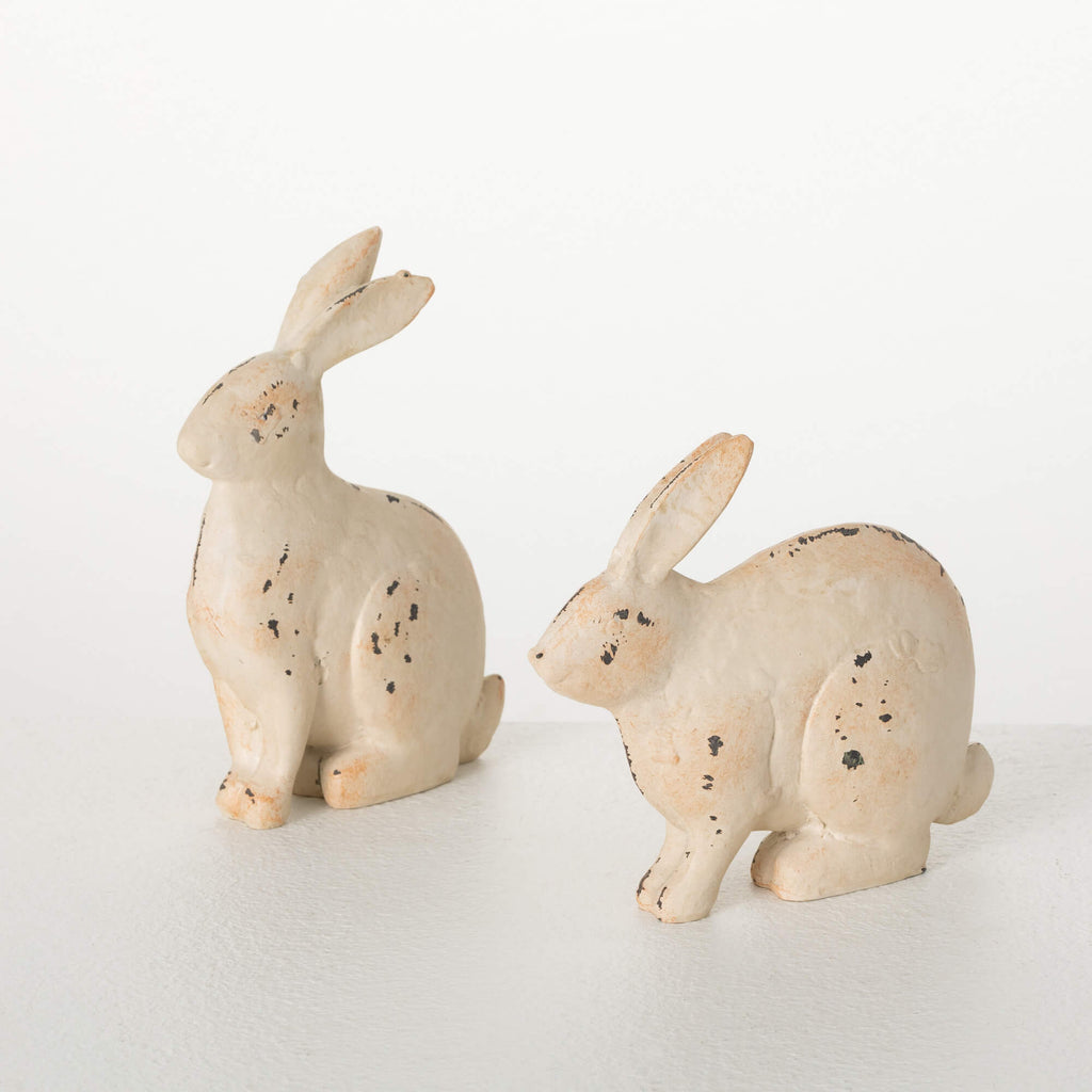 Small Rustic Bunny Figurines  