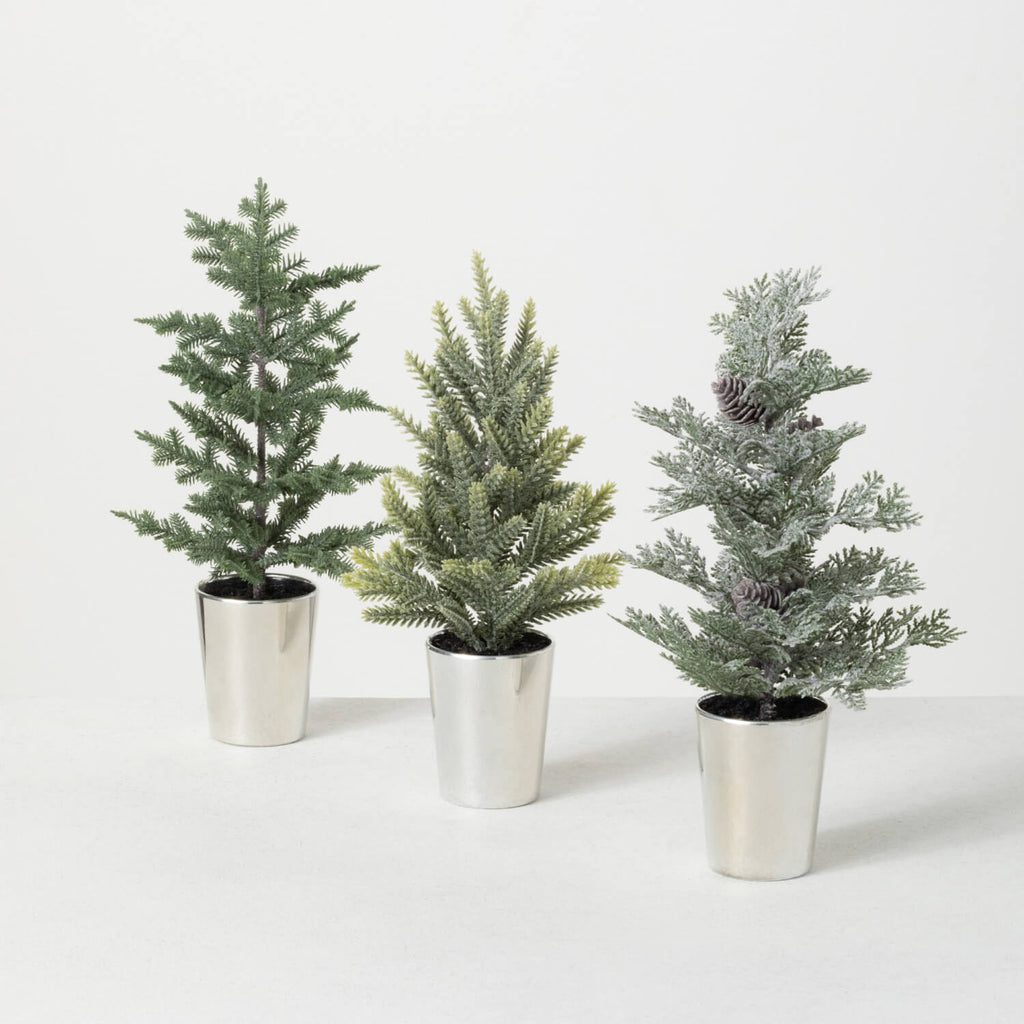 Tabletop Potted Pine Tree Set 