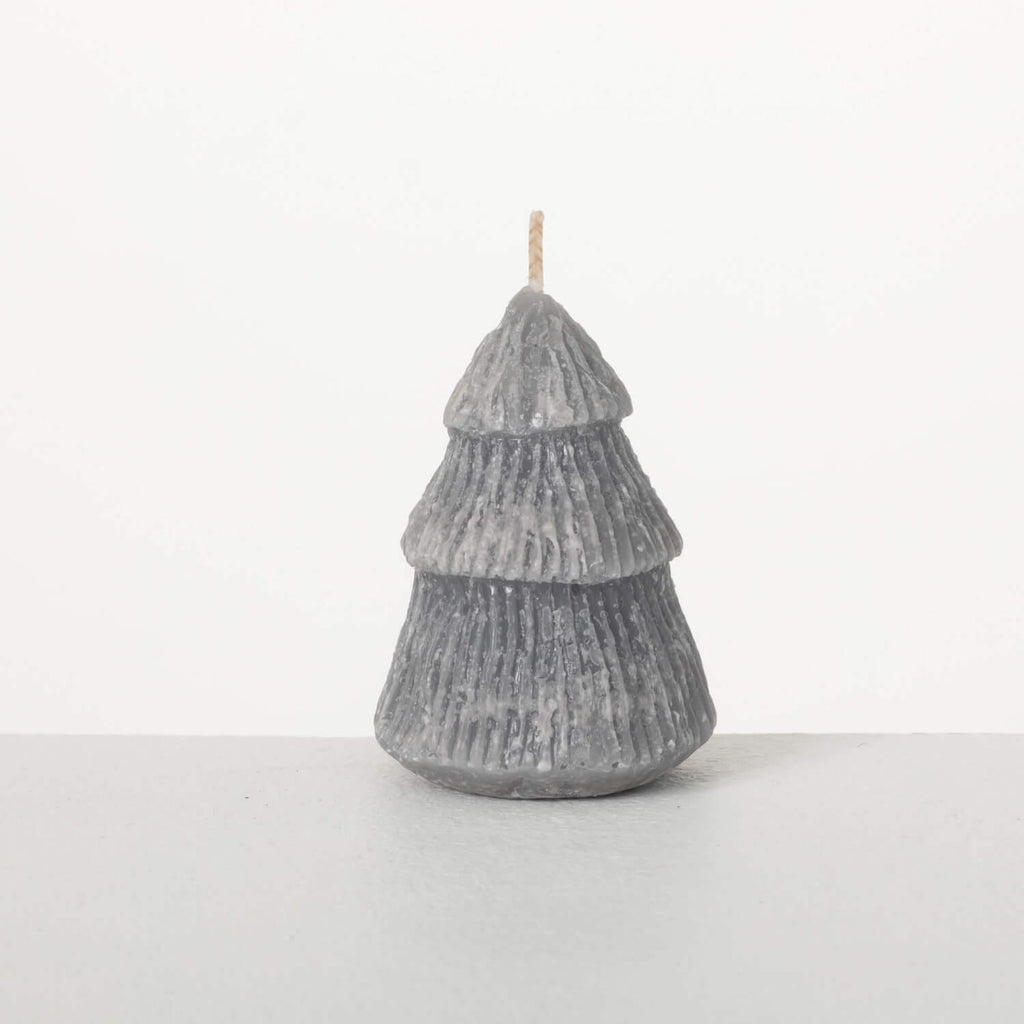 Gray Christmas Tree Candle    