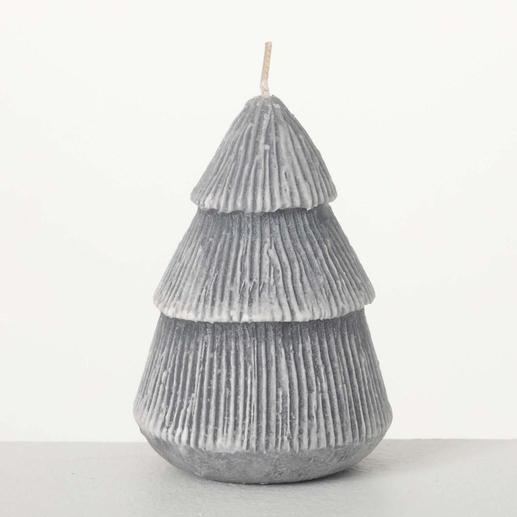 Gray Christmas Tree Candle    