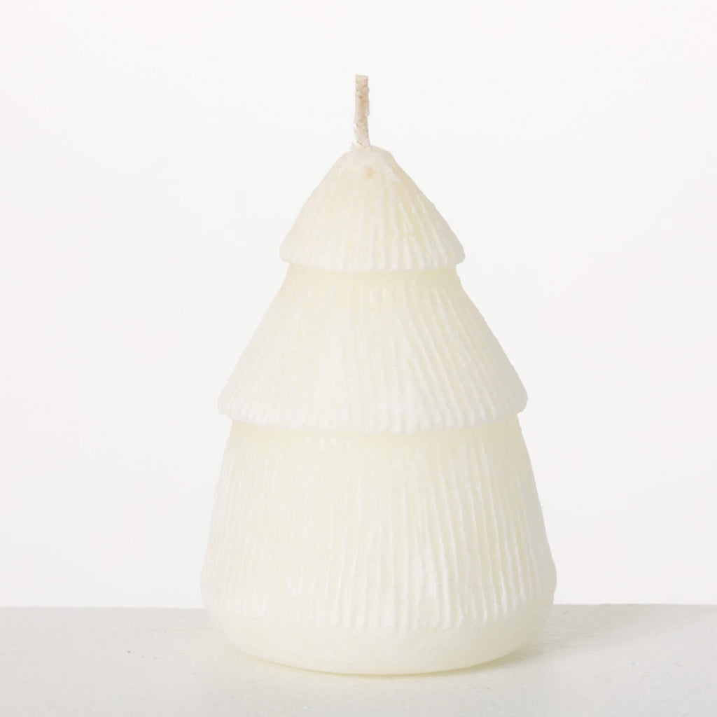 White Christmas Tree Candle   