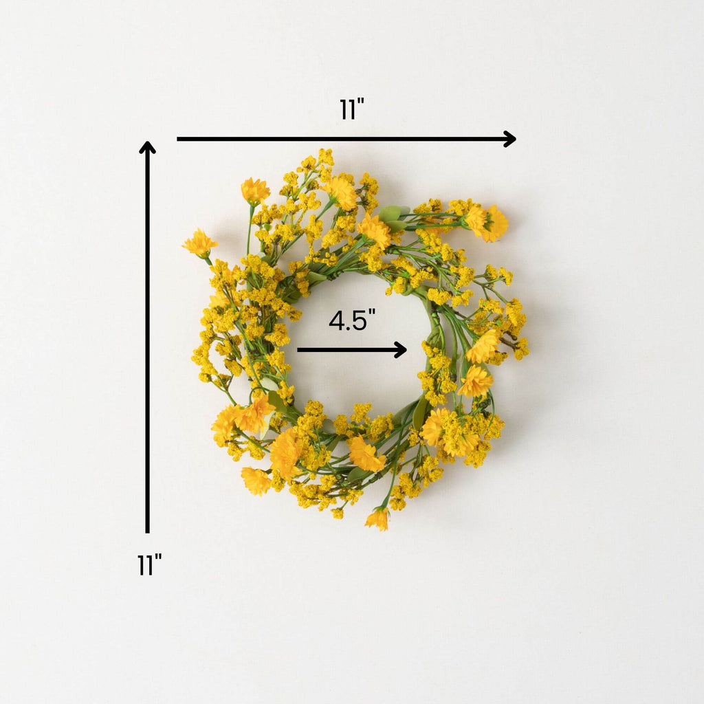 Yellow Wildflower Mini Wreath 