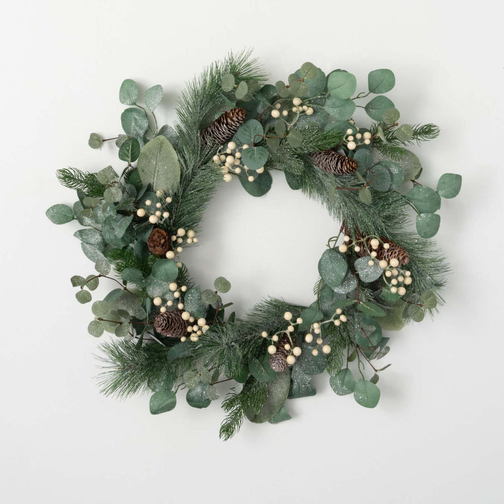Frosty Pine White Berry Wreath
