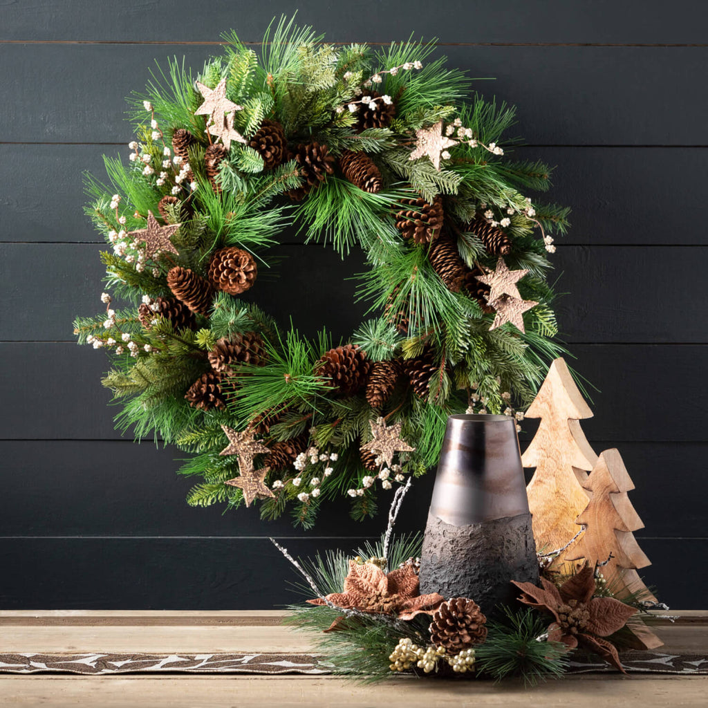 Goldstar Rustic Pine Wreath   