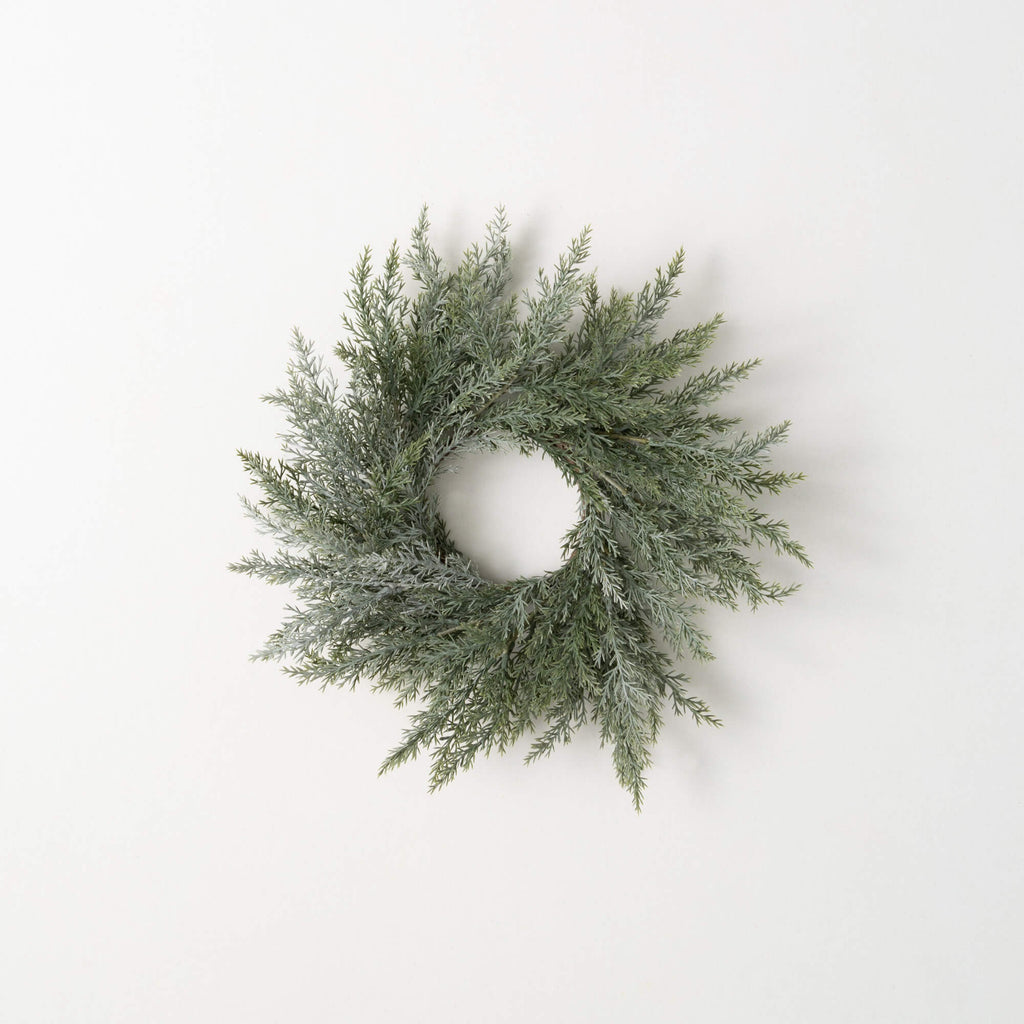 Frosted Blue Cedar Mini Wreath